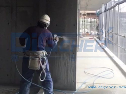 高壓水混凝土墻面作業